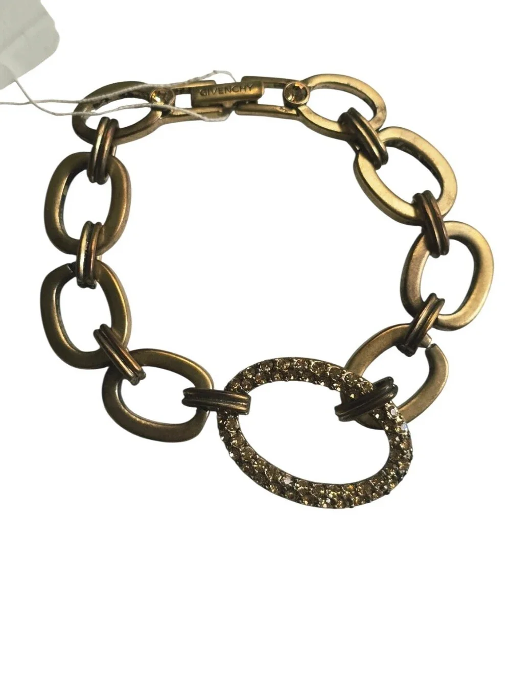 Givenchy Kaleidoscope Gold Tone Crystal Statement Link Bracelet 7.5